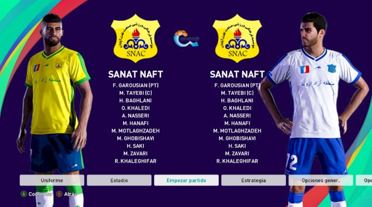 Sanat Naft Abadan vs Foolad (20/01/2023) Persian Gulf Pro League PES 2021 