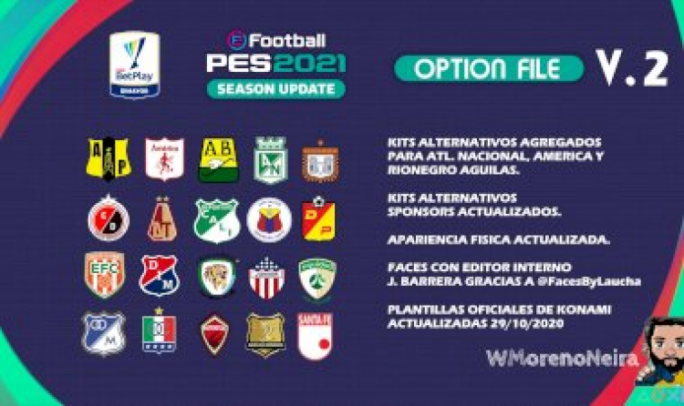 eFootball PES 2021 | Ya Disponible la V2 OF del OF de la Liga Colombiana