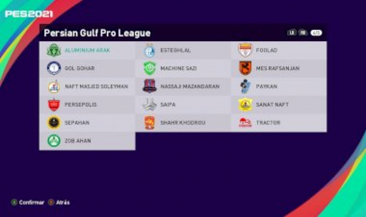 [NUEVO] Option File Persian Gulf Pro League 2021  | eFootball PES 2021