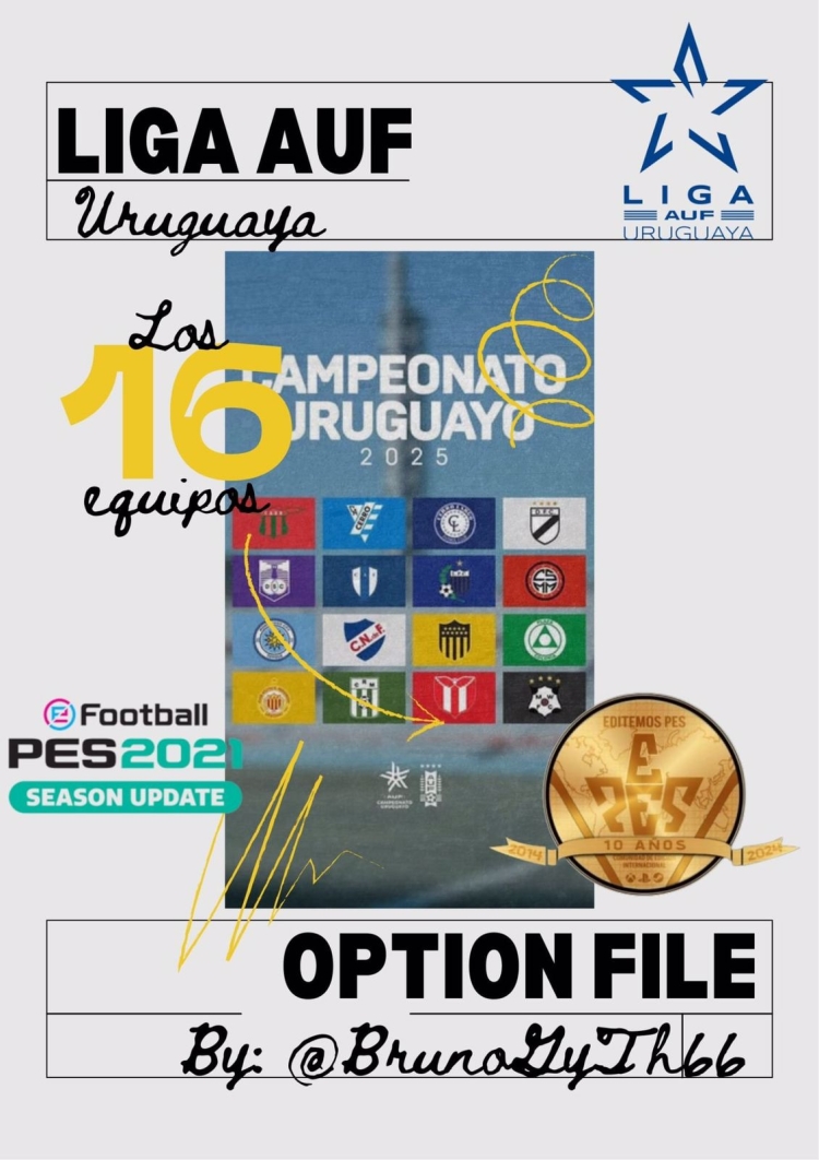¡Ya Disponible! Option File Liga Uruguaya para PES 2021