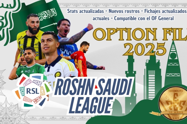 Option File GRATIS para PES 2021: Roshn Saudi League 2025/26